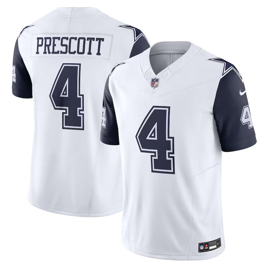 Men Dallas Cowboys #4 Dak Prescott Nike White Vapor F.U.S.E. Limited NFL Jerseys